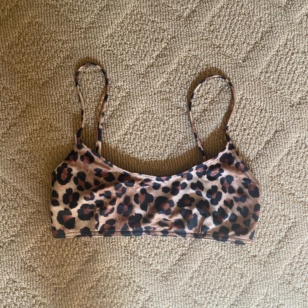 ASOS cheetah scoop neck bikini top